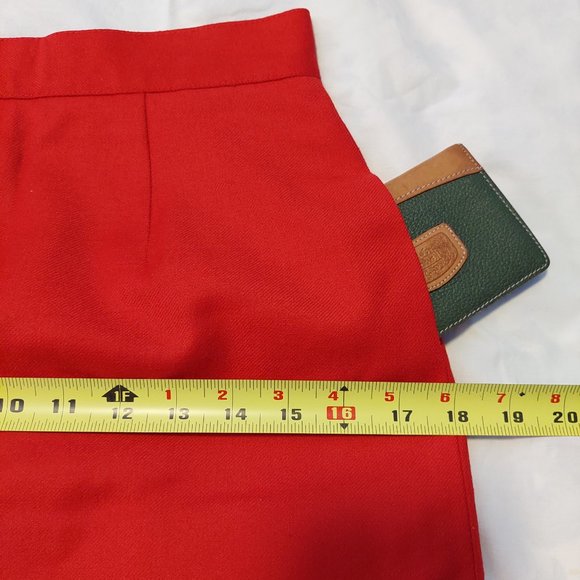 Conrad C Collection Red 100% Wool Pencil Skirt , Size 6 - Picture 6 of 7